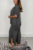 Color Loose Large Size Short Sleeve Suit