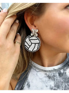 Sparkle Beaded Volleyball Earrings