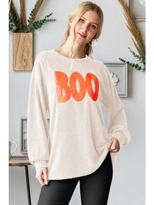 Solid Urban Ribbed Sequins Halloween Top