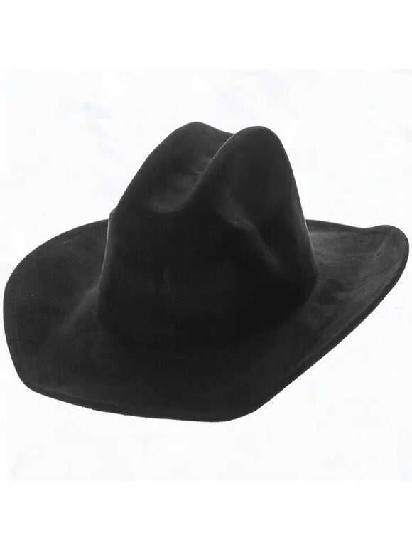 Big Brim Suede Western Cowboy Fedora Hat
