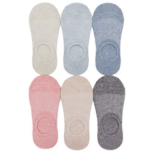 Grain Fabric No-Show Anti-Slip Low Cut Footie Socks