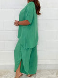 Color Loose Large Size Short Sleeve Suit