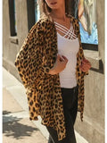 Women's Leopard Kimono Style Chiffon Cardigan Cover Up