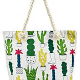 Vibrant Colorful Animated Sketch Cactus Printed Tote Bags