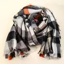 MULTI COLORED PLAID OBLONG SCARF