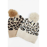 Leopard Print Pom Beanie