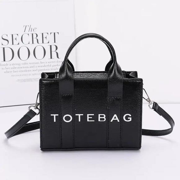 Metallic Faux Leather Tote Bag