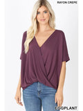 Crepe Layered Look Draped Front Top