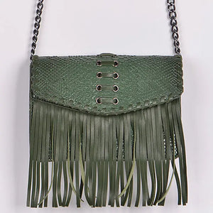 Animal Print Tassel Clutch