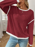 Relaxed Fit Crewneck Knit Pullover For Casual Days