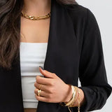 3/4 Rouched Sleeve Blazer