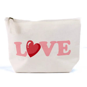 Love Cosmetic Bag White/Red/Pink 10.25x6.75x3