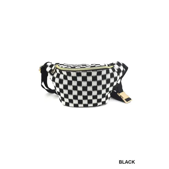 Checkered Waist Crossbody Sling Bag