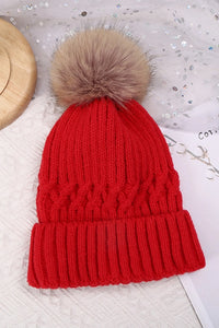 Fleece Cable Knitting Beanie