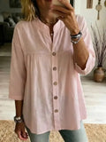 Solid Color 3/4 Sleeve Shirt