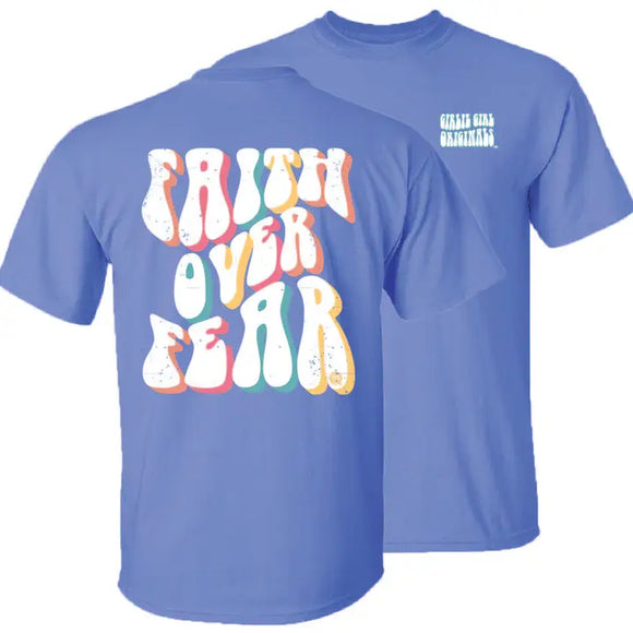 Faith Over Fear Christian Inspirational Short Sleeve Graphic Tee