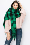 Plaid Pattern Fringe Scarf