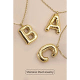 18K Stainless Steel Tarnish Free Initial Necklace |