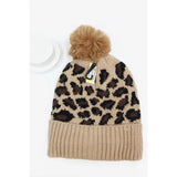 Leopard Print Pom Beanie