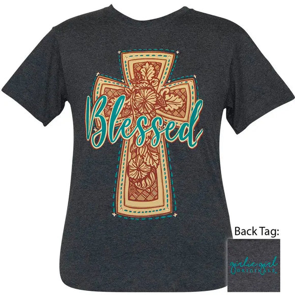 Western Cross Southern Christian Inspirational Blessed Short Sleeve Graphic Tee