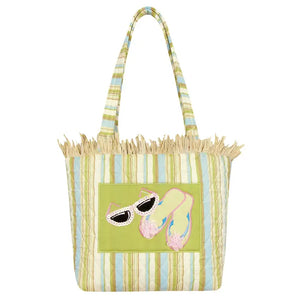 Flip Flops & Sunglasses Tote Bag 13" X 10"