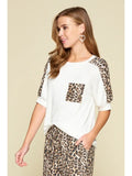 Animal Print Pocket Casual Top