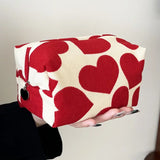 Corduroy Heart Pillow Bagcute Winter CosmeticPouch