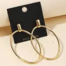 GOLD DIPPED OVAL CUTOUT EARRINGS