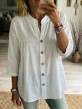 Solid Color 3/4 Sleeve Shirt