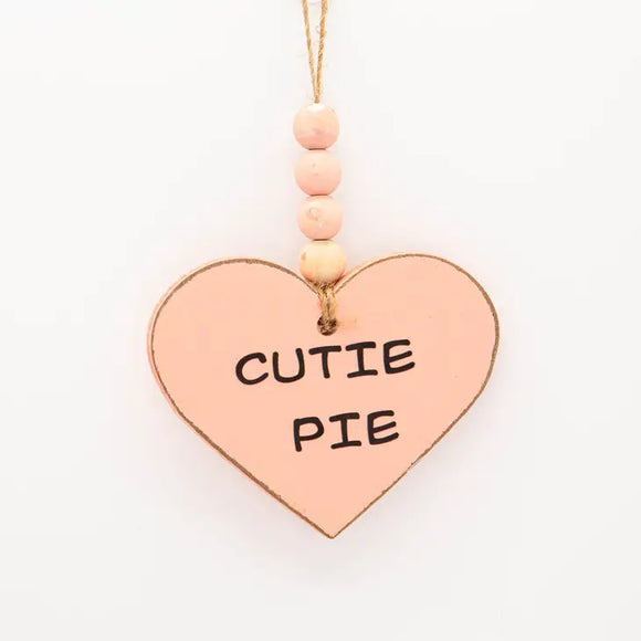 Cutie Pie Heart Ornament Light Pink 4