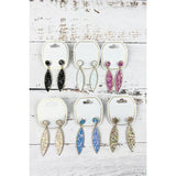 Oval Shaped Glitter Post Earring