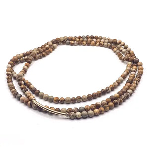 Natural Beads Wrap Necklace