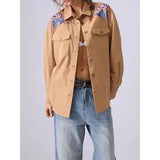 Boho Oversized Long Sleeve Embroidered Cotton Blouse