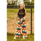 Aztec Tummy Control Cropped Wide Leg Jeans