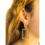 Chain Link Geo Drop Earrings