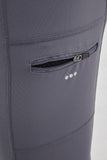 High Waist Fitted Leggings Zippered Pocket Detail-BLACK