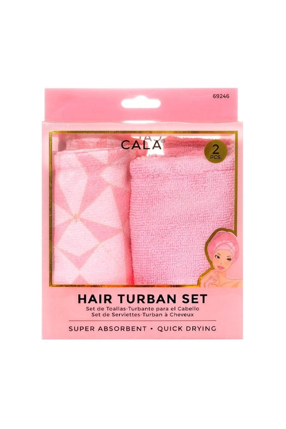 Shower Hair Turban Set Geometric/Pink -