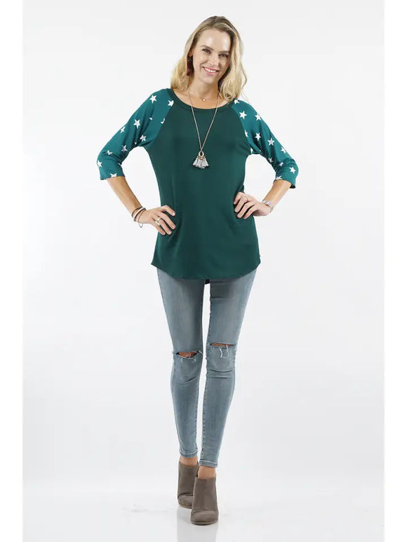 Raglan Sleeve Contrast Tunic