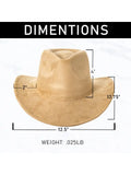 Suede Regular Cowboy Fedora Hat with Studded Belt