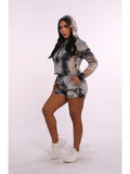 2-Piece Sets French Terry Pull Over Cropped Hoodies + Shorts