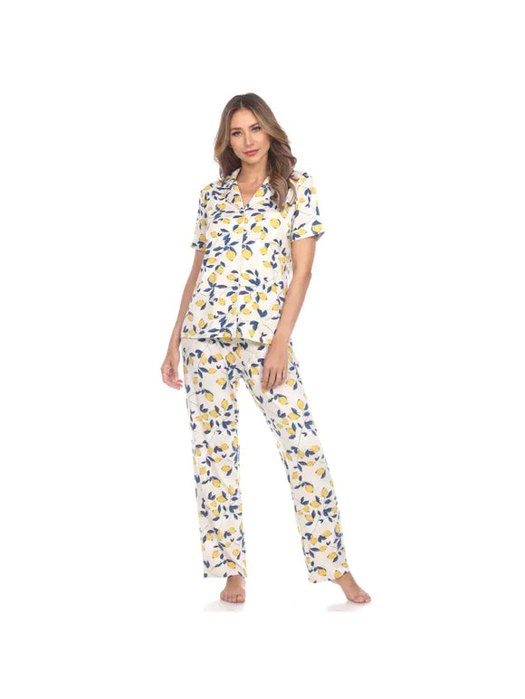 Lemon Print Pajama Set