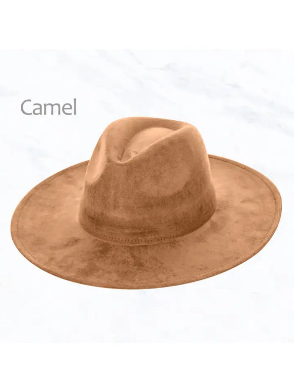 Suede Large Eaves Peach Top Fedora Hat