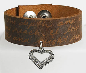 Monarch M-Leather Bracelet Small Heart Charm