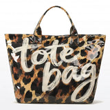 Women Leopard Pvc Tote Handbag