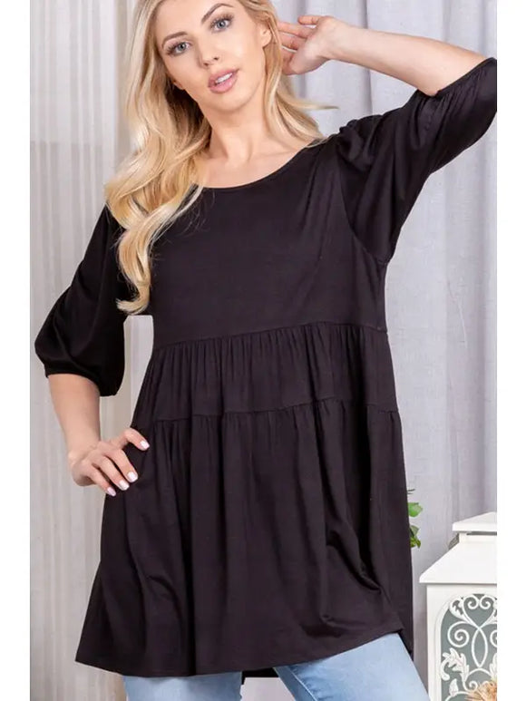 BLACK FLOWY SHIRT