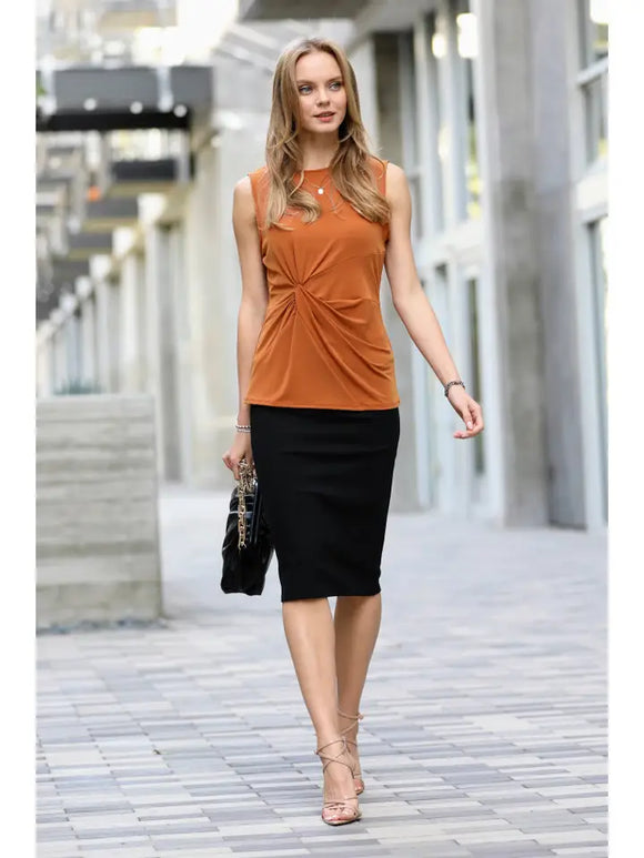 Knot Front Sleeveless Top