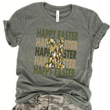 Happy Easter Camo Bunny T-Shirt, Women's Graphic Top