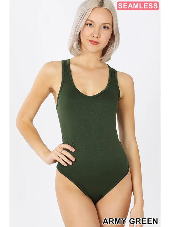 Seamless Racerback Bodysuit w/ Snap Closure