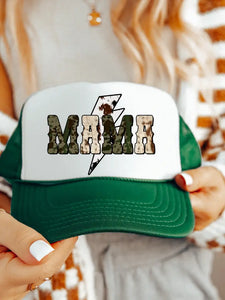 Mama Bolt Cowhide and Camo Trucker Hat