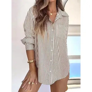 Striped Button Long Sleeve Shirt